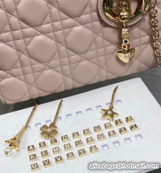 Big Discount Dior Small Lady Dior My ABCDior Bag in Cannage Lambskin Leather DR012602 Pink 2026