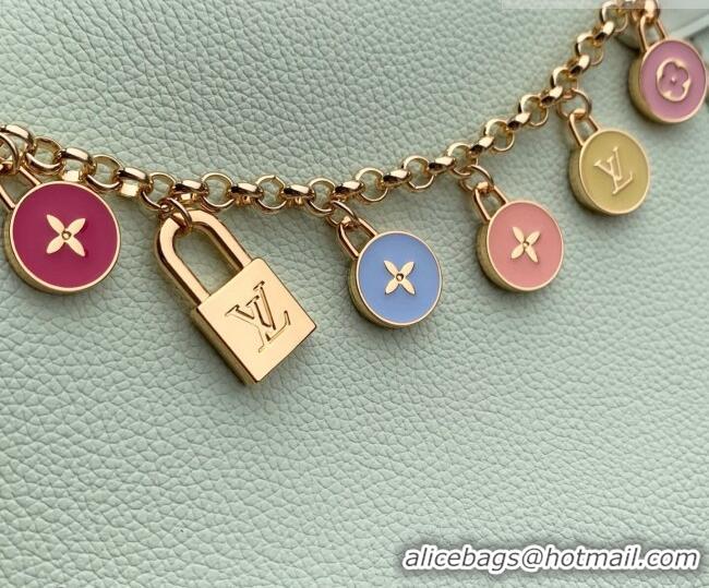 Super Quality Louis Vuitton Side Trunk MM Bag in Calf leather with Chain Charm M27449 Jade Green 2026