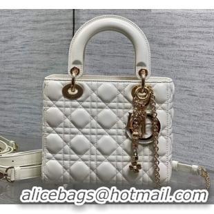Duplicate Dior Small Lady Dior My ABCDior Bag in Cannage Lambskin Leather DR012602 White 2026