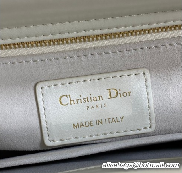 Duplicate Dior Small Lady Dior My ABCDior Bag in Cannage Lambskin Leather DR012602 White 2026