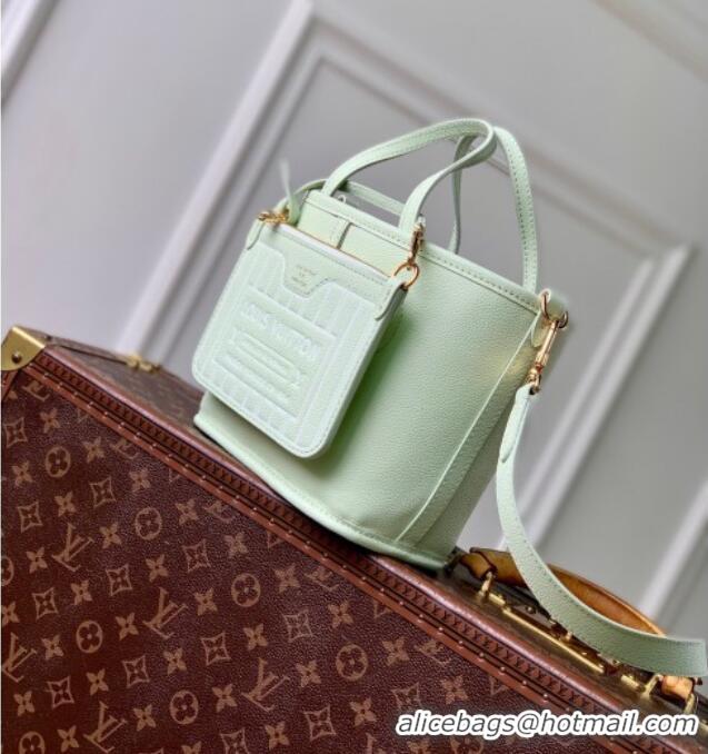 Grade Design Louis Vuitton Neverfull Bandoulière Inside Out BB Tote bag Green Leather/Monogram Coated Canvas M28236 2026