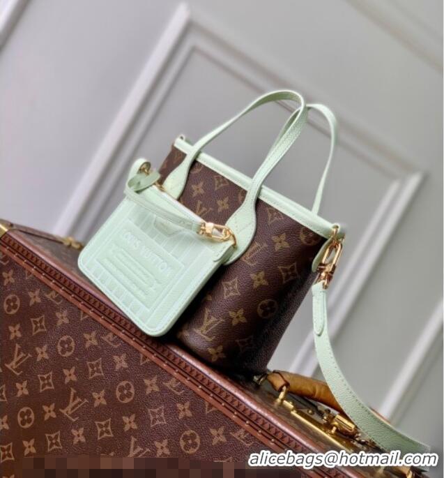 Grade Design Louis Vuitton Neverfull Bandoulière Inside Out BB Tote bag Green Leather/Monogram Coated Canvas M28236 2026