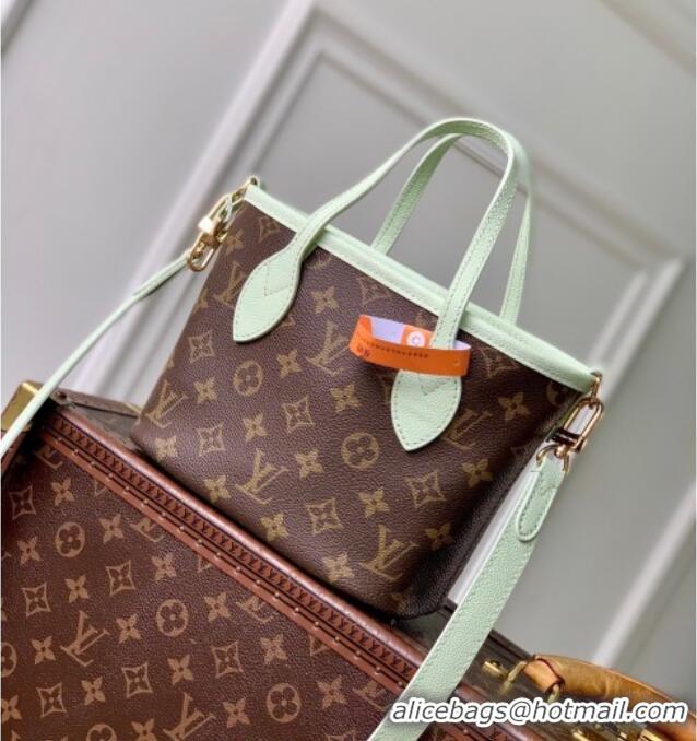 Grade Design Louis Vuitton Neverfull Bandoulière Inside Out BB Tote bag Green Leather/Monogram Coated Canvas M28236 2026