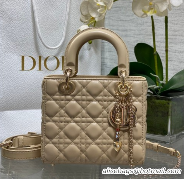 Sophisticated Dior Small Lady Dior My ABCDior Bag in Cannage Lambskin Leather DR012602 Beige 2026