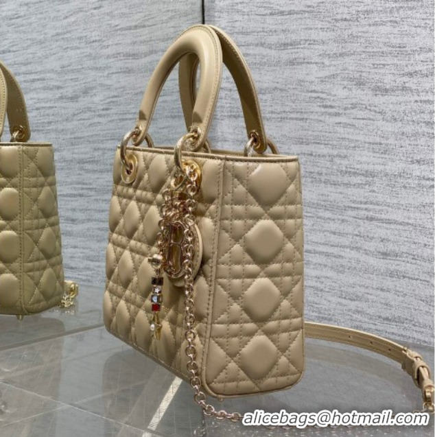 Sophisticated Dior Small Lady Dior My ABCDior Bag in Cannage Lambskin Leather DR012602 Beige 2026