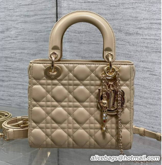 Sophisticated Dior Small Lady Dior My ABCDior Bag in Cannage Lambskin Leather DR012602 Beige 2026