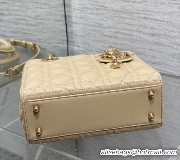 Sophisticated Dior Small Lady Dior My ABCDior Bag in Cannage Lambskin Leather DR012602 Beige 2026