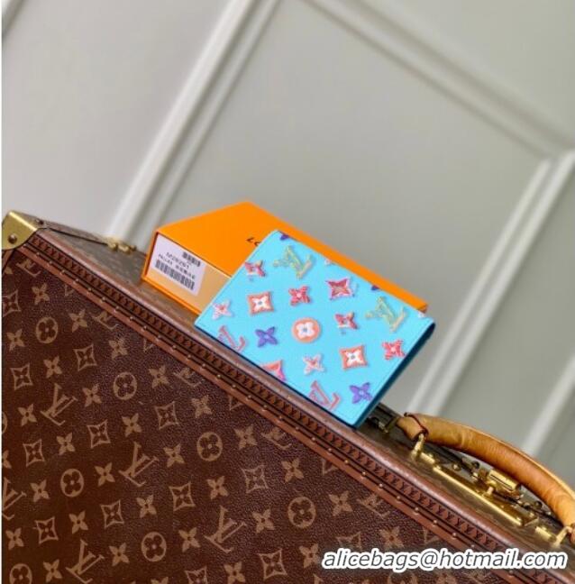 Best Price Louis Vuitton Passport Cover in Monogram Donuts Canvas M28040 Blueberry Blue 2026