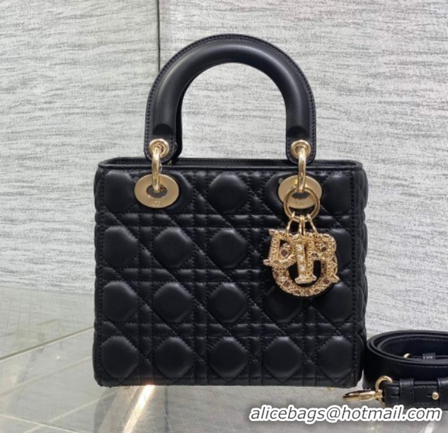Luxury Dior Small Lady Dior My ABCDior Bag in Cannage Lambskin Leather with Openwork Charm Black DR012603 2026