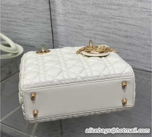 Fashion Dior Small Lady Dior My ABCDior Bag in Cannage Lambskin Leather with Openwork Charm DR012603 White 2026