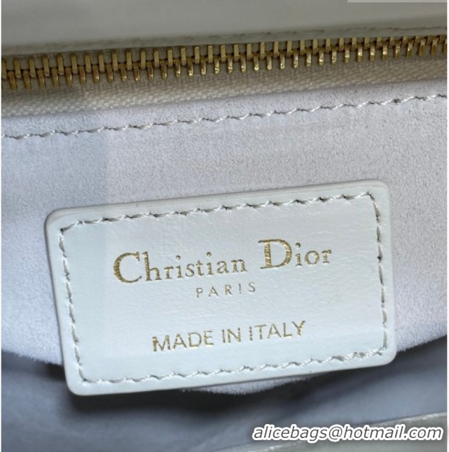Sophisticated Dior Mini Lady Dior Bag in Cannage Lambskin Leather with Openwork Charm DR012603 White 2026