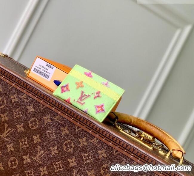 Top Grade Louis Vuitton Double Card Holder in Monogram Donuts Canvas M28284 Pistachio Green 2026