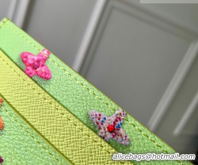 Top Grade Louis Vuitton Double Card Holder in Monogram Donuts Canvas M28284 Pistachio Green 2026
