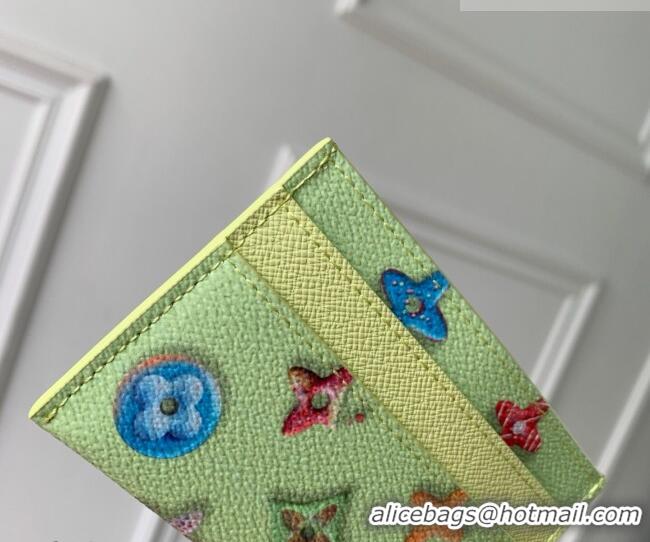 Top Grade Louis Vuitton Double Card Holder in Monogram Donuts Canvas M28284 Pistachio Green 2026