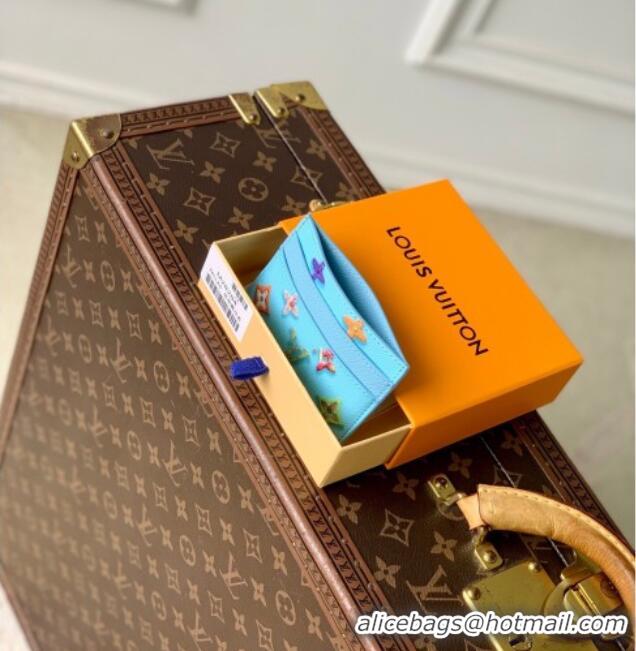 Best Price Louis Vuitton Double Card Holder in Monogram Donuts Canvas M28284 Blueberry Blue 2026
