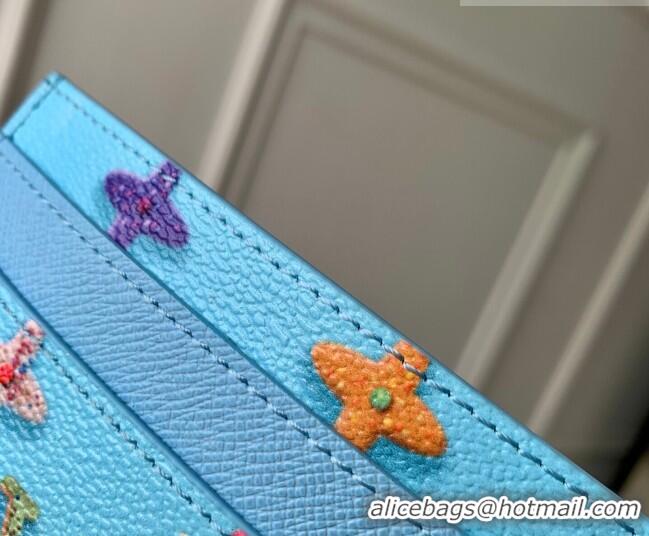 Best Price Louis Vuitton Double Card Holder in Monogram Donuts Canvas M28284 Blueberry Blue 2026