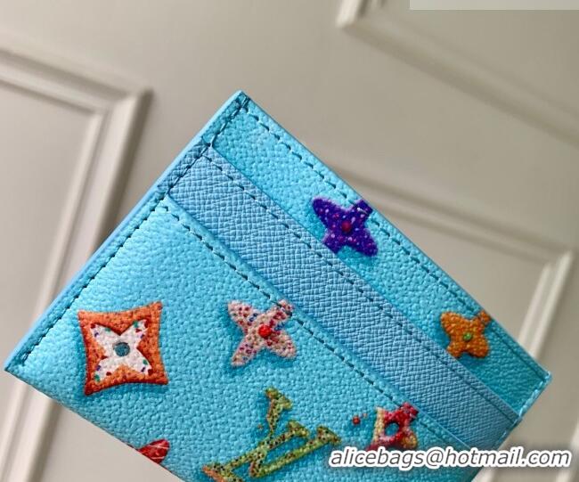 Best Price Louis Vuitton Double Card Holder in Monogram Donuts Canvas M28284 Blueberry Blue 2026