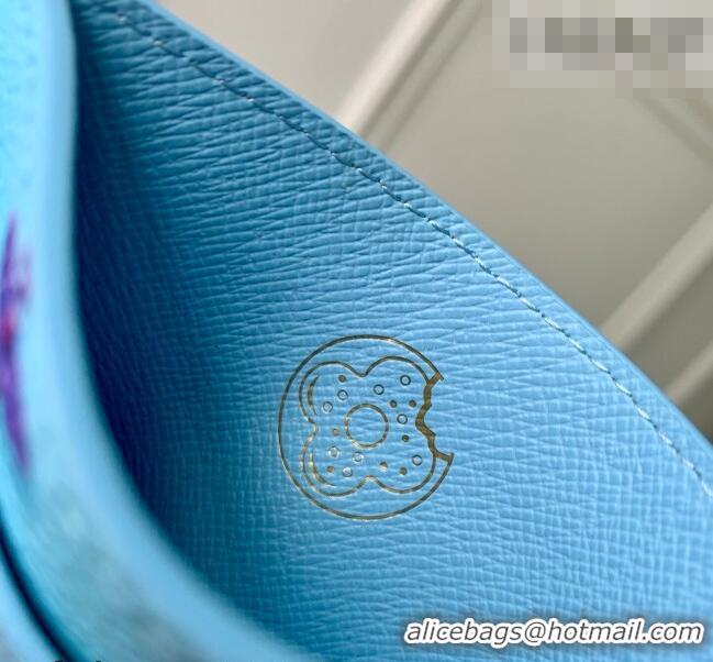 Best Price Louis Vuitton Double Card Holder in Monogram Donuts Canvas M28284 Blueberry Blue 2026
