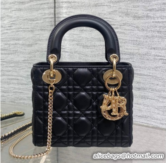Cheap Price Dior Mini Lady Dior Bag in Cannage Lambskin Leather with Openwork Charm DR012603 Black 2026