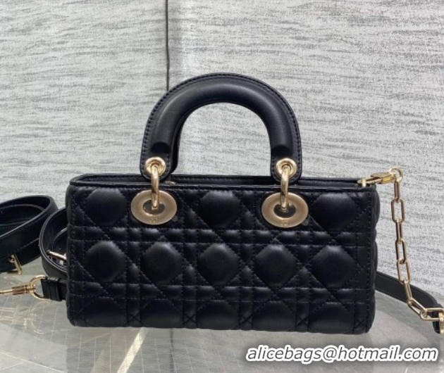 Grade Quality Dior Small Lady D-Joy Bag in Cannage Lambskin Leather with Openwork Charm DR012603 Black 2026