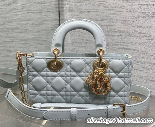 Best Price Dior Small Lady D-Joy Bag in Cannage Lambskin Leather with Openwork Charm DR012603 Blue 2026