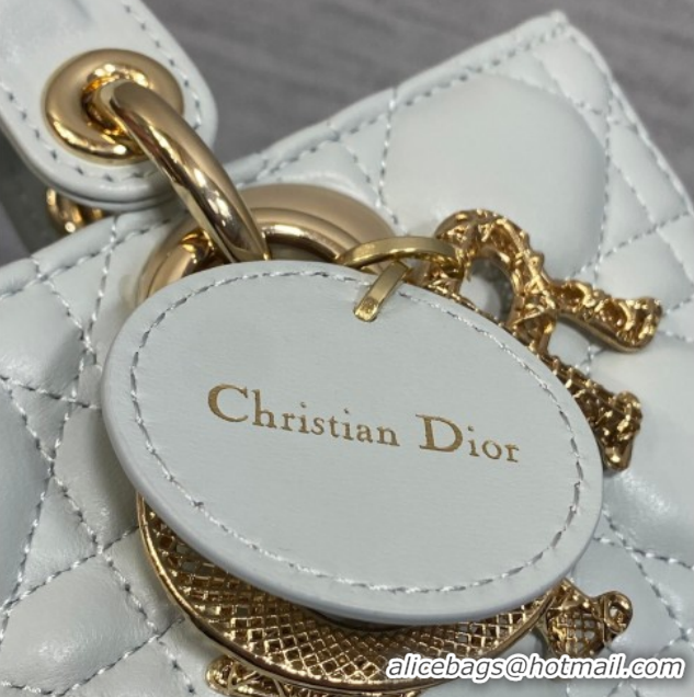 Best Price Dior Small Lady D-Joy Bag in Cannage Lambskin Leather with Openwork Charm DR012603 Blue 2026