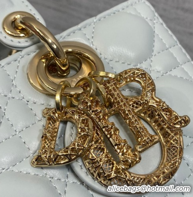 Best Price Dior Small Lady D-Joy Bag in Cannage Lambskin Leather with Openwork Charm DR012603 Blue 2026