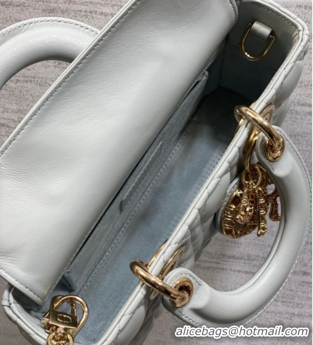 Best Price Dior Small Lady D-Joy Bag in Cannage Lambskin Leather with Openwork Charm DR012603 Blue 2026