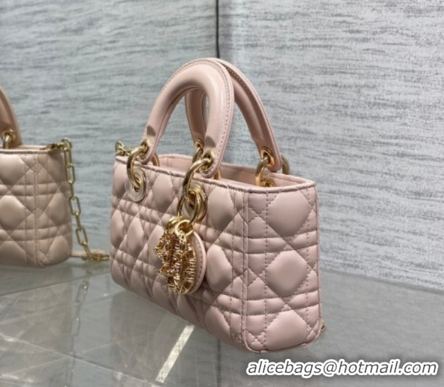 Purchase Dior Small Lady D-Joy Bag in Cannage Lambskin Leather with Openwork Charm DR012603 Pink 2026