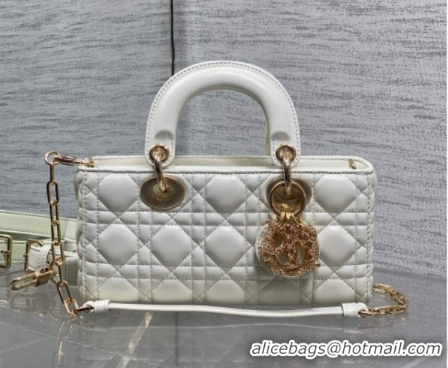 Unique Style Dior Small Lady D-Joy Bag in Cannage Lambskin Leather with Openwork Charm DR012603 White 2026