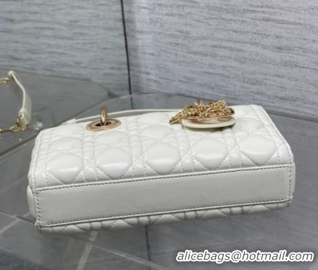 Unique Style Dior Small Lady D-Joy Bag in Cannage Lambskin Leather with Openwork Charm DR012603 White 2026