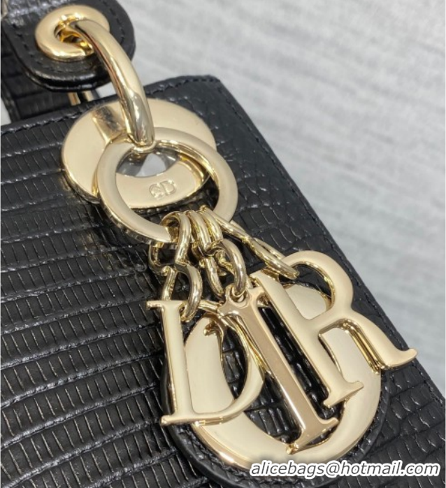 Best Product Dior Mini Lady Dior Bag in Lizard Embossed Leather Black/Gold DR012604 2026