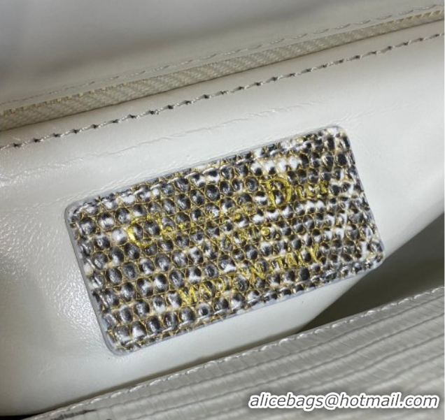 Good Product Dior Mini Lady Dior Bag in Lizard Embossed Leather DR012604 White/Grey 2026