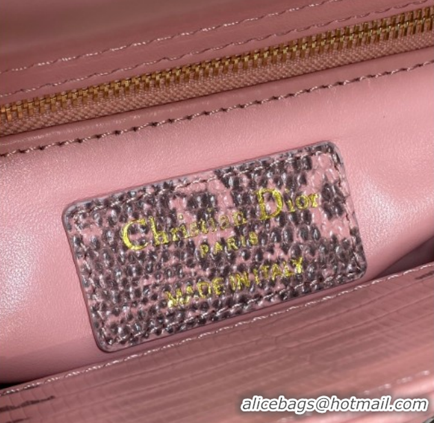Top Grade Dior Mini Lady Dior Bag in Lizard Embossed Leather DR012604 Light Pink 2026