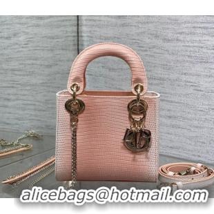 Best Grade Dior Mini Lady Dior Bag in Lizard Embossed Leather DR012604 Peachy Pink 2026
