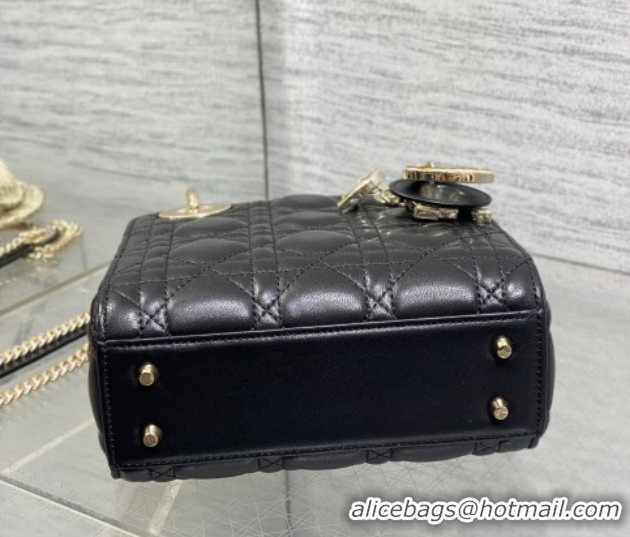 Sumptuous Dior Mini Lady Dior Bag in Lambskin and Snakeskin Leather DR012605 Black 2026