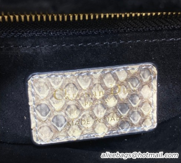 Sumptuous Dior Mini Lady Dior Bag in Lambskin and Snakeskin Leather DR012605 Black 2026