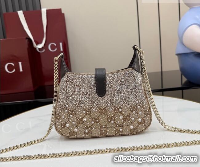 Affordable Price Gucci Jackie Notte Crystals Mini Bag in GG Canvas 26084 2026