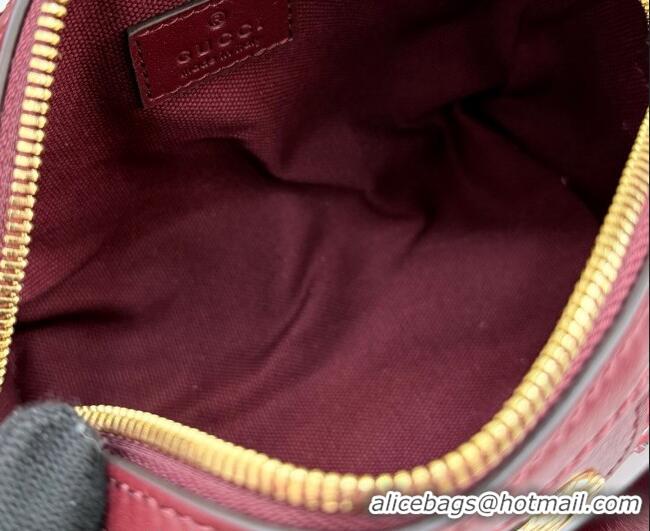 Famous Brand Gucci Ophidia Crystals GG Canvas Super Mini bag 781490 Ancora Red 2026