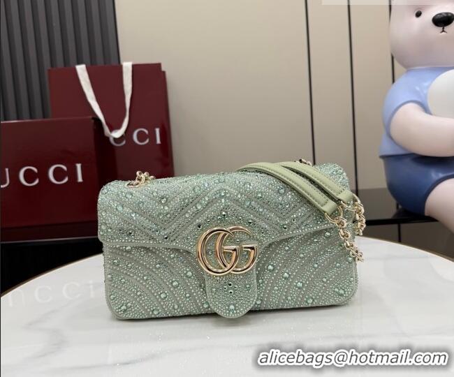 Grade Design Gucci GG Marmont crystals medium shoulder bag 837267 Pale Green 2026