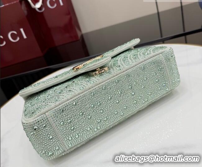 Grade Design Gucci GG Marmont crystals medium shoulder bag 837267 Pale Green 2026