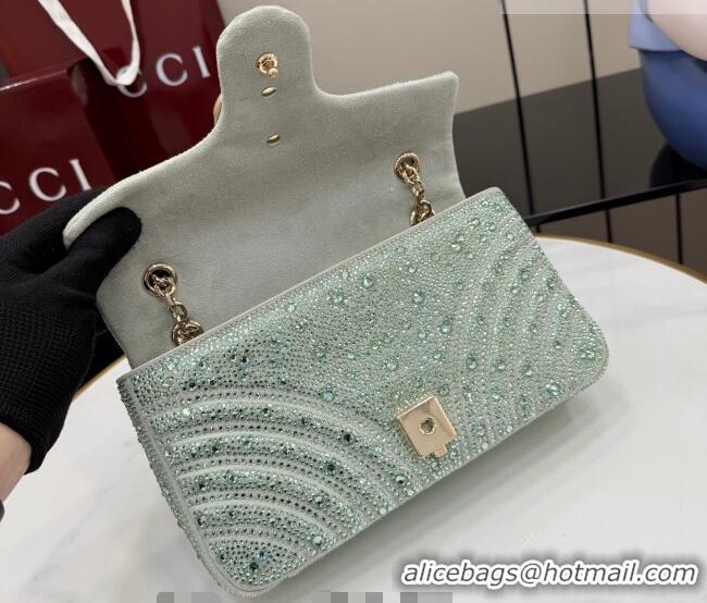 Grade Design Gucci GG Marmont crystals medium shoulder bag 837267 Pale Green 2026