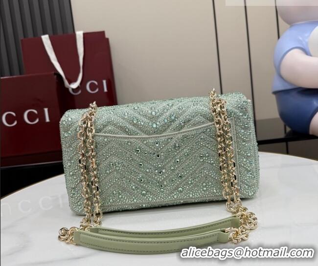 Grade Design Gucci GG Marmont crystals medium shoulder bag 837267 Pale Green 2026