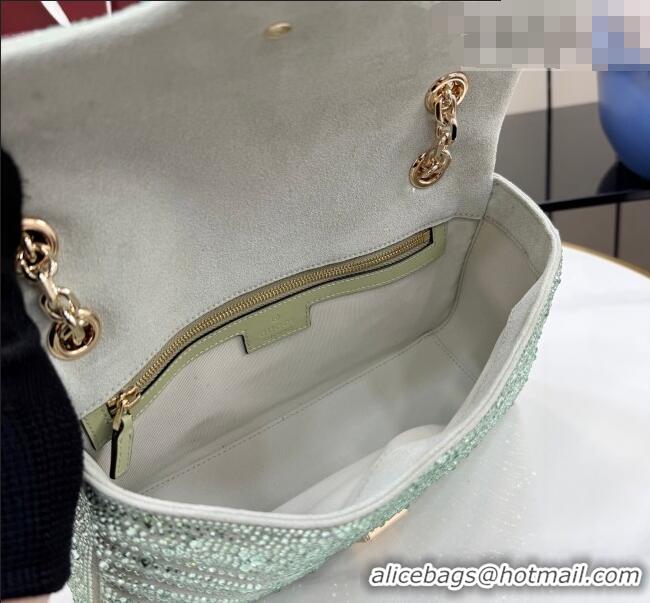 Grade Design Gucci GG Marmont crystals medium shoulder bag 837267 Pale Green 2026