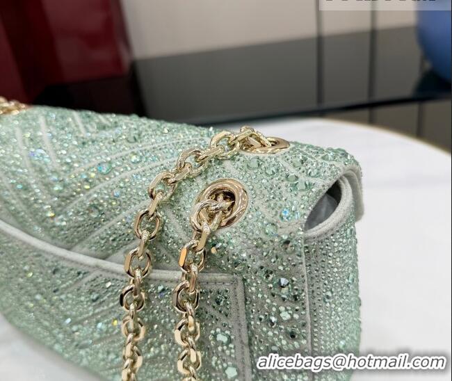 Grade Design Gucci GG Marmont crystals medium shoulder bag 837267 Pale Green 2026