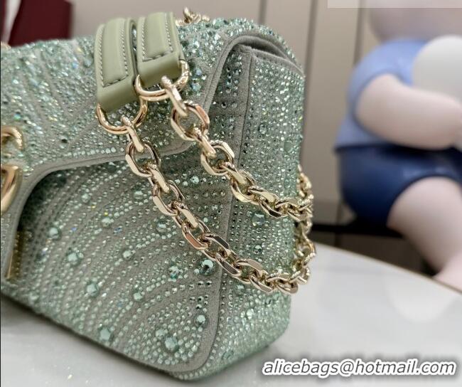 Grade Design Gucci GG Marmont crystals medium shoulder bag 837267 Pale Green 2026