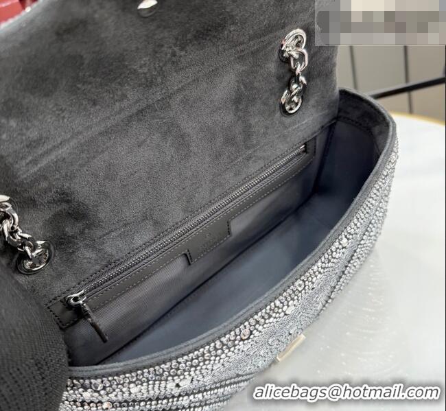 Buy Fashionable Gucci GG Marmont crystals medium shoulder bag 837267 Grey 2026