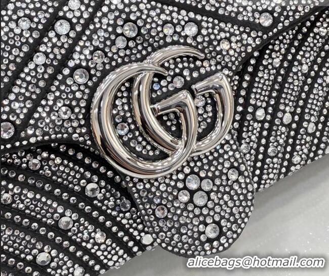 Buy Fashionable Gucci GG Marmont crystals medium shoulder bag 837267 Grey 2026