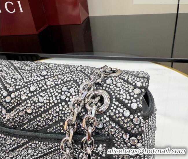 Buy Fashionable Gucci GG Marmont crystals medium shoulder bag 837267 Grey 2026