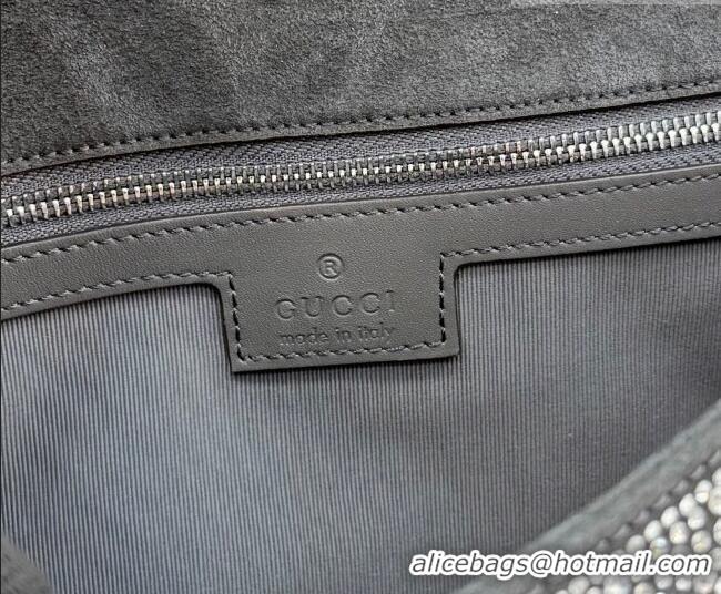 Buy Fashionable Gucci GG Marmont crystals medium shoulder bag 837267 Grey 2026